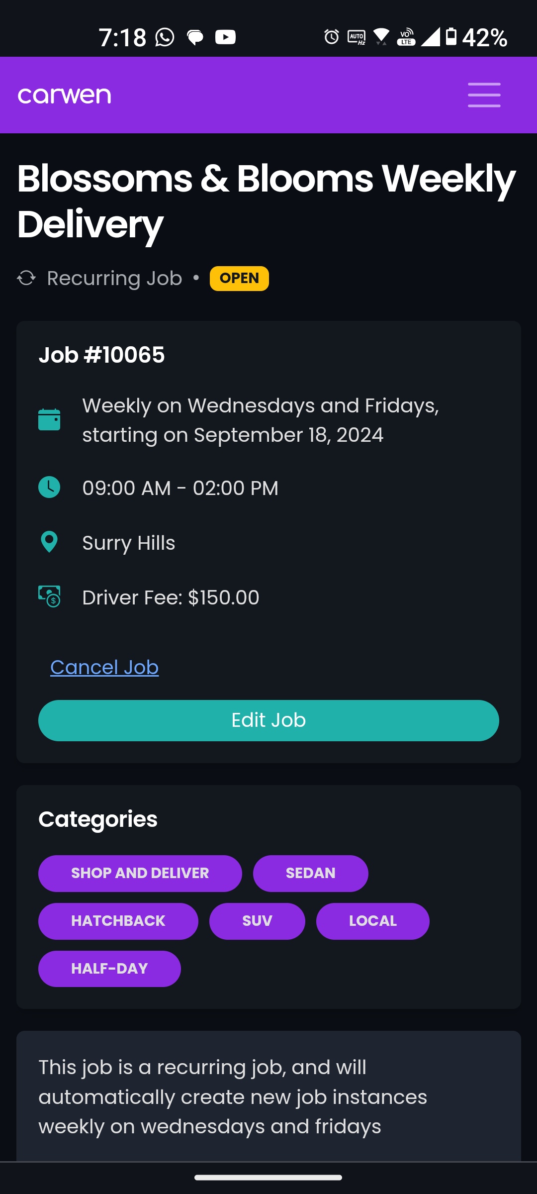 Carwen Business Job Posting